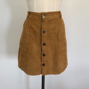 Classic Corduroy Mini Skirt/ Camel Skirt Pockets